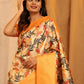 Orange Silk Blend Woven Zari Design Floral Saree with Unstitched Blouse - Hiral Fashion | Swadesiicart