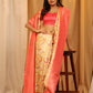 Red Silk Blend Woven Zari Design Floral Saree with Unstitched Blouse - Hiral Fashion | Swadesiicart