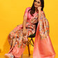 Pink Silk Blend Woven Zari Design Floral Saree with Unstitched Blouse - Hiral Fashion | Swadesiicart
