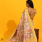 Yellow Silk Blend Woven Zari Design Floral Saree with Unstitched Blouse - Hiral Fashion | Swadesiicart
