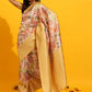 Yellow Silk Blend Woven Zari Design Floral Saree with Unstitched Blouse - Hiral Fashion | Swadesiicart