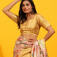 Yellow Silk Blend Woven Zari Design Floral Saree with Unstitched Blouse - Hiral Fashion | Swadesiicart