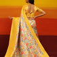 Yellow Silk Blend Woven Zari Design Floral Saree with Unstitched Blouse - Hiral Fashion | Swadesiicart