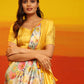 Yellow Silk Blend Woven Zari Design Floral Saree with Unstitched Blouse - Hiral Fashion | Swadesiicart