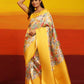 Yellow Silk Blend Woven Zari Design Floral Saree with Unstitched Blouse - Hiral Fashion | Swadesiicart