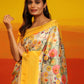 Yellow Silk Blend Woven Zari Design Floral Saree with Unstitched Blouse - Hiral Fashion | Swadesiicart