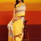 Yellow Silk Blend Woven Zari Design Floral Saree with Unstitched Blouse - Hiral Fashion | Swadesiicart