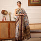 Hiral Fashion Beige Kanjivaram Soft Silk Floral Digital Print Saree | Swadesiicart