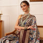 Hiral Fashion Beige Kanjivaram Soft Silk Floral Digital Print Saree | Swadesiicart