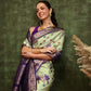 Hiral Fashion Olive Kanjeevaram Banarasi Silk Floral Digital Printed Saree | Swadesiicart