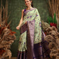 Hiral Fashion Olive Kanjeevaram Banarasi Silk Floral Digital Printed Saree | Swadesiicart