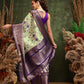 Hiral Fashion Olive Kanjeevaram Banarasi Silk Floral Digital Printed Saree | Swadesiicart