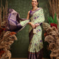 Hiral Fashion Olive Kanjeevaram Banarasi Silk Floral Digital Printed Saree | Swadesiicart