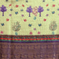 Hiral Fashion Olive Kanjeevaram Banarasi Silk Floral Digital Printed Saree | Swadesiicart