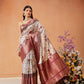 Hiral Fashion Grey Kanjeevaram Banarasi Silk Floral Digital Printed Saree | Swadesiicart