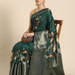 Green Kanchipuram Silk Digital Print Floral Saree with Unstitched Blouse - Hiral Fashion | Swadesiicart