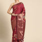 Red Kanchipuram Silk Digital Print Floral Saree with Unstitched Blouse - Hiral Fashion | Swadesiicart