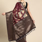 Purple Kanchipuram Silk Digital Print Floral Saree with Unstitched Blouse - Hiral Fashion | Swadesiicart