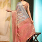 Multicolor Cotton Blend Digital Print Floral Saree with Unstitched Blouse - Hiral Fashion | Swadesiicart