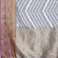 Gray Silk Blend Digital Print Striped Saree with Unstitched Blouse - Hiral Fashion | Swadesiicart