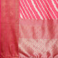 Pink Silk Blend Digital Print Striped Saree with Unstitched Blouse - Hiral Fashion | Swadesiicart