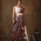 Purple Silk Blend Digital Print Striped Saree with Unstitched Blouse - Hiral Fashion | Swadesiicart