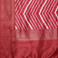Red Silk Blend Digital Print Striped Saree with Unstitched Blouse - Hiral Fashion | Swadesiicart