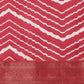 Red Silk Blend Digital Print Striped Saree with Unstitched Blouse - Hiral Fashion | Swadesiicart