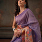 Hiral Fashion Lavender Kota Doria Tissue Silk Floral Digital Print Saree | Swadesiicart