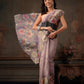 Hiral Fashion Lavender Kota Doria Tissue Silk Floral Digital Print Saree | Swadesiicart