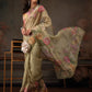 Hiral Fashion Olive Kota Doria Tissue Silk Floral Digital Print Saree | Swadesiicart