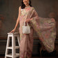 Hiral Fashion Peach Kota Doria Tissue Silk Floral Digital Print Saree | Swadesiicart