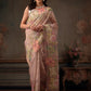 Hiral Fashion Peach Kota Doria Tissue Silk Floral Digital Print Saree | Swadesiicart