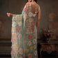 Hiral Fashion Teal Kota Doria Tissue Silk Floral Digital Print Saree | Swadesiicart