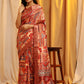 Cream Silk Blend Woven Zari Design Ethnic Motifs Saree with Unstitched Blouse - Hiral Fashion | Swadesiicart