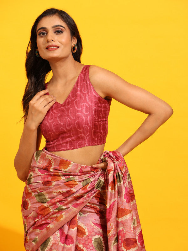 Green Silk Blend Woven Zari Design Paisley Saree with Unstitched Blouse - Hiral Fashion | Swadesiicart