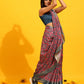 Red Silk Blend Woven Zari Design Geomatric Saree with Unstitched Blouse - Hiral Fashion | Swadesiicart
