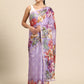 Lavender Cotton Blend Digital Print Floral Saree with Unstitched Blouse - Hiral Fashion | Swadesiicart