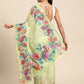 Olive Cotton Blend Digital Print Floral Saree with Unstitched Blouse - Hiral Fashion | Swadesiicart