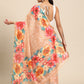 Peach Cotton Blend Digital Print Floral Saree with Unstitched Blouse - Hiral Fashion | Swadesiicart
