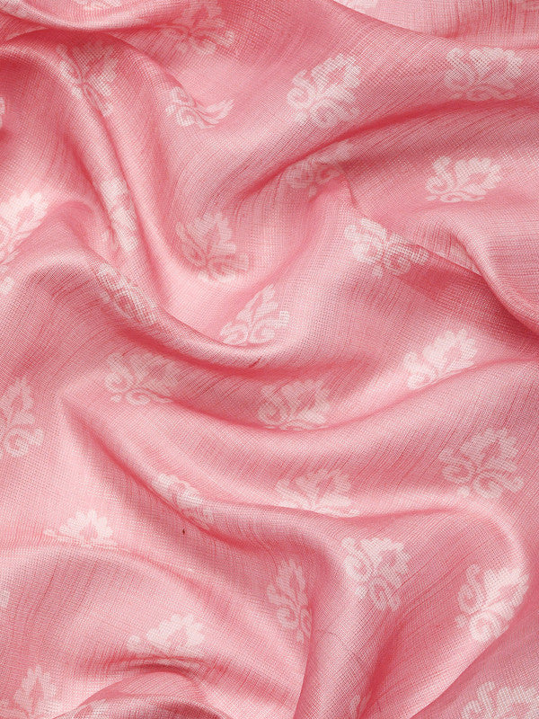 Pink Cotton Blend Digital Print Floral Saree with Unstitched Blouse - Hiral Fashion | Swadesiicart