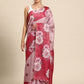 Pink Cotton Blend Digital Print Floral Saree with Unstitched Blouse - Hiral Fashion | Swadesiicart