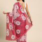 Pink Cotton Blend Digital Print Floral Saree with Unstitched Blouse - Hiral Fashion | Swadesiicart
