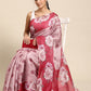 Pink Cotton Blend Digital Print Floral Saree with Unstitched Blouse - Hiral Fashion | Swadesiicart