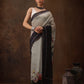 Gray Cotton Blend Digital Print Floral Saree with Unstitched Blouse - Hiral Fashion | Swadesiicart
