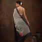 Gray Cotton Blend Digital Print Floral Saree with Unstitched Blouse - Hiral Fashion | Swadesiicart