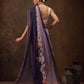 Lavender Cotton Blend Digital Print Floral Saree with Unstitched Blouse - Hiral Fashion | Swadesiicart