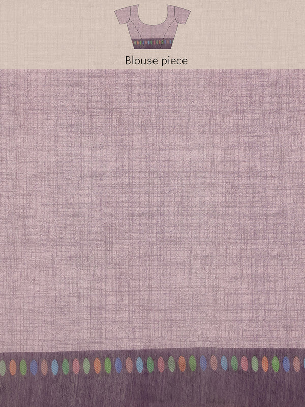 Lavender Cotton Blend Digital Print Floral Saree with Unstitched Blouse - Hiral Fashion | Swadesiicart