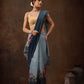 Turquoise Cotton Blend Digital Print Floral Saree with Unstitched Blouse - Hiral Fashion | Swadesiicart