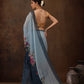 Turquoise Cotton Blend Digital Print Floral Saree with Unstitched Blouse - Hiral Fashion | Swadesiicart